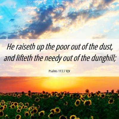 Picture 06 - Psalms 113:7 KJV - He raiseth up the poor out of the dust, and - Bible Verse Picture