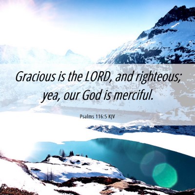 Picture 06 - Psalms 116:5 KJV - Gracious is the LORD, and righteous; yea, our God - Bible Verse Picture