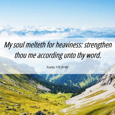 Picture 06 - Psalms 119:28 KJV - My soul melteth for heaviness: strengthen thou me - Bible Verse Picture