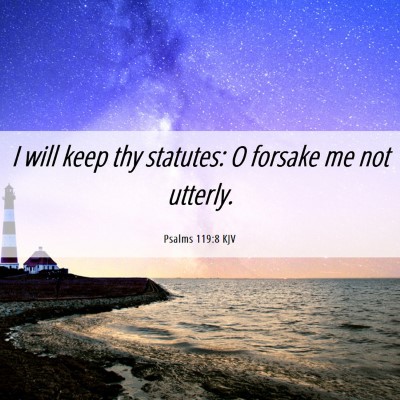 Picture 06 - Psalms 119:8 KJV - I will keep thy statutes: O forsake me not - Bible Verse Picture