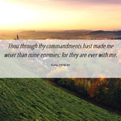 Picture 06 - Psalms 119:98 KJV - Thou through thy commandments hast made me wiser - Bible Verse Picture