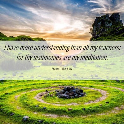 Picture 06 - Psalms 119:99 KJV - I have more understanding than all my teachers: - Bible Verse Picture