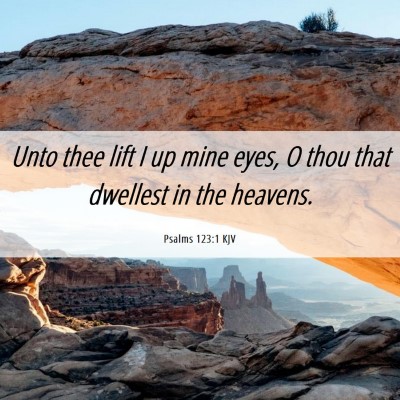 Picture 06 - Psalms 123:1 KJV - Unto thee lift I up mine eyes, O thou that - Bible Verse Picture