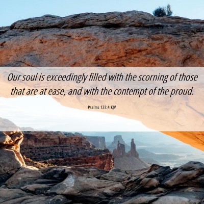 Picture 06 - Psalms 123:4 KJV - Our soul is exceedingly filled with the scorning - Bible Verse Picture