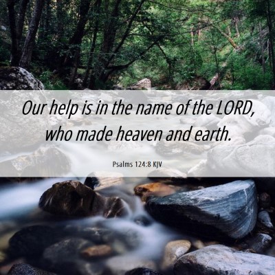 Picture 06 - Psalms 124:8 KJV - Our help is in the name of the LORD, who made - Bible Verse Picture