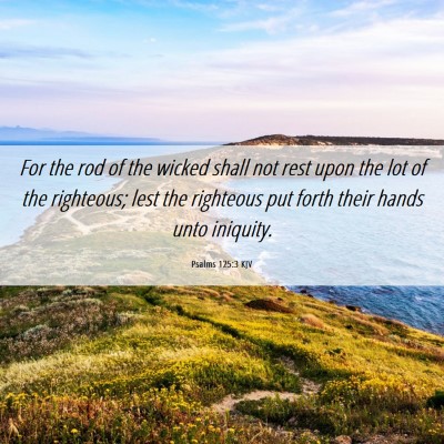 Picture 06 - Psalms 125:3 KJV - For the rod of the wicked shall not rest upon the - Bible Verse Picture