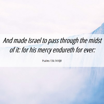 Picture 06 - Psalms 136:14 KJV - And made Israel to pass through the midst of it: - Bible Verse Picture