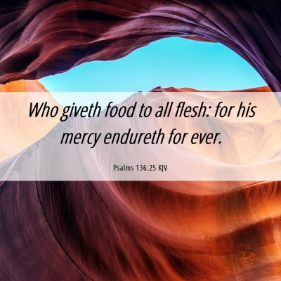 Picture 06 - Psalms 136:25 KJV - Who giveth food to all flesh: for his mercy - Bible Verse Picture
