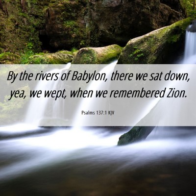 Picture 06 - Psalms 137:1 KJV - By the rivers of Babylon, there we sat down, yea, - Bible Verse Picture