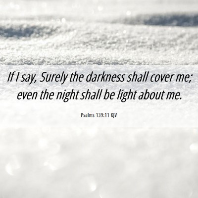 Picture 06 - Psalms 139:11 KJV - If I say, Surely the darkness shall cover me; - Bible Verse Picture