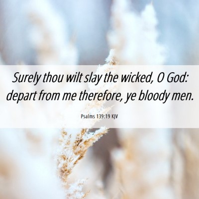 Picture 06 - Psalms 139:19 KJV - Surely thou wilt slay the wicked, O God: depart - Bible Verse Picture