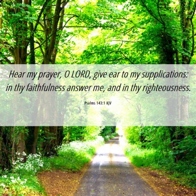 Picture 06 - Psalms 143:1 KJV - Hear my prayer, O LORD, give ear to my - Bible Verse Picture