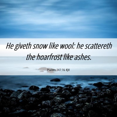 Picture 06 - Psalms 147:16 KJV - He giveth snow like wool: he scattereth the - Bible Verse Picture
