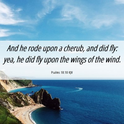 Picture 06 - Psalms 18:10 KJV - And he rode upon a cherub, and did fly: yea, he - Bible Verse Picture