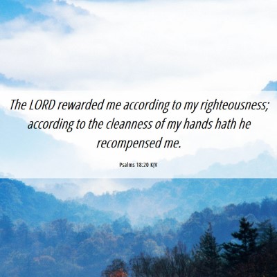Picture 06 - Psalms 18:20 KJV - The LORD rewarded me according to my - Bible Verse Picture