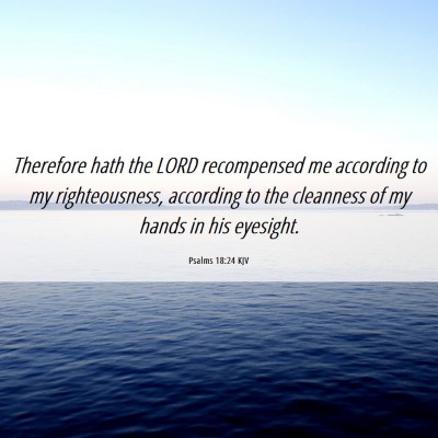 Picture 06 - Psalms 18:24 KJV - Therefore hath the LORD recompensed me according - Bible Verse Picture