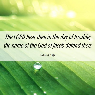 Picture 06 - Psalms 20:1 KJV - The LORD hear thee in the day of trouble; the - Bible Verse Picture