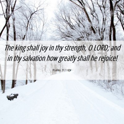 Picture 06 - Psalms 21:1 KJV - The king shall joy in thy strength, O LORD; and - Bible Verse Picture