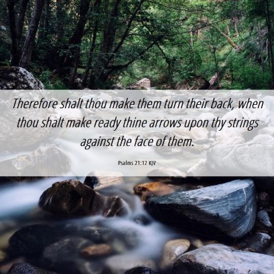 Picture 06 - Psalms 21:12 KJV - Therefore shalt thou make them turn their back, - Bible Verse Picture