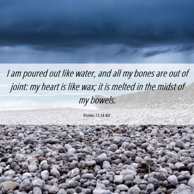 Picture 06 - Psalms 22:14 KJV - I am poured out like water, and all my bones are - Bible Verse Picture