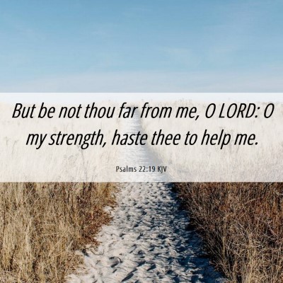 Picture 06 - Psalms 22:19 KJV - But be not thou far from me, O LORD: O my - Bible Verse Picture