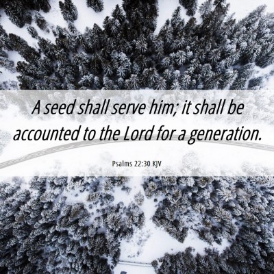 Picture 06 - Psalms 22:30 KJV - A seed shall serve him; it shall be accounted to - Bible Verse Picture