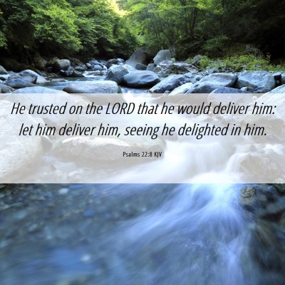 Picture 06 - Psalms 22:8 KJV - He trusted on the LORD that he would deliver him: - Bible Verse Picture