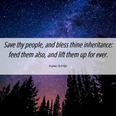 Picture 06 - Psalms 28:9 KJV - Save thy people, and bless thine inheritance: - Bible Verse Picture