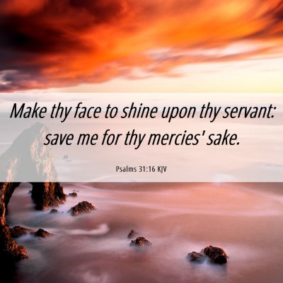 Picture 06 - Psalms 31:16 KJV - Make thy face to shine upon thy servant: save me - Bible Verse Picture