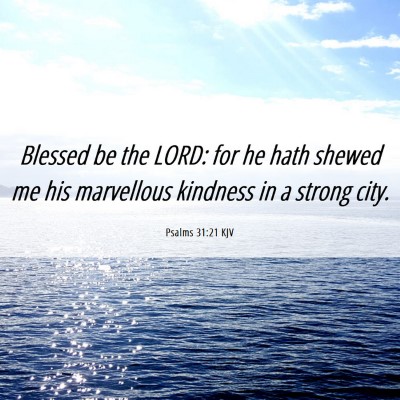 Picture 06 - Psalms 31:21 KJV - Blessed be the LORD: for he hath shewed me his - Bible Verse Picture