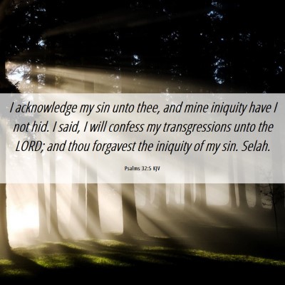 Picture 06 - Psalms 32:5 KJV - I acknowledge my sin unto thee, and mine iniquity - Bible Verse Picture