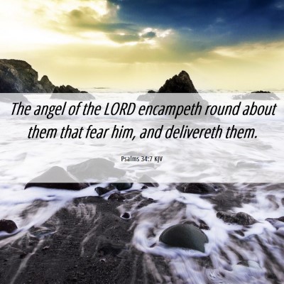 Picture 06 - Psalms 34:7 KJV - The angel of the LORD encampeth round about them - Bible Verse Picture
