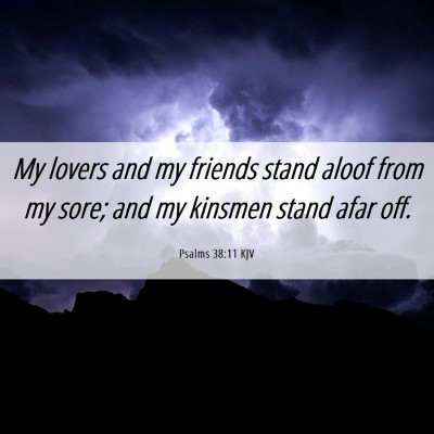 Picture 06 - Psalms 38:11 KJV - My lovers and my friends stand aloof from my - Bible Verse Picture