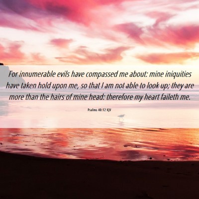 Picture 06 - Psalms 40:12 KJV - For innumerable evils have compassed me about: - Bible Verse Picture
