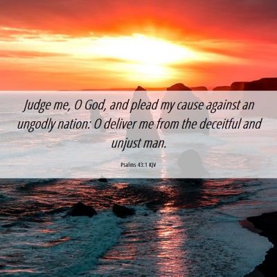Picture 06 - Psalms 43:1 KJV - Judge me, O God, and plead my cause against an - Bible Verse Picture