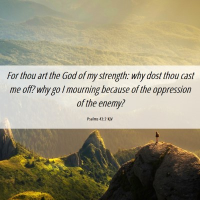Picture 06 - Psalms 43:2 KJV - For thou art the God of my strength: why dost - Bible Verse Picture