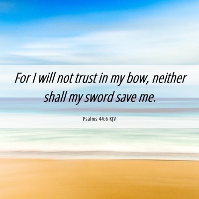 Picture 06 - Psalms 44:6 KJV - For I will not trust in my bow, neither shall my - Bible Verse Picture