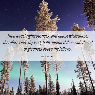 Picture 06 - Psalms 45:7 KJV - Thou lovest righteousness, and hatest wickedness: - Bible Verse Picture