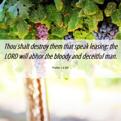 Picture 06 - Psalms 5:6 KJV - Thou shalt destroy them that speak leasing: the - Bible Verse Picture