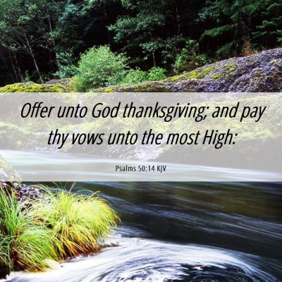 Picture 06 - Psalms 50:14 KJV - Offer unto God thanksgiving; and pay thy vows - Bible Verse Picture