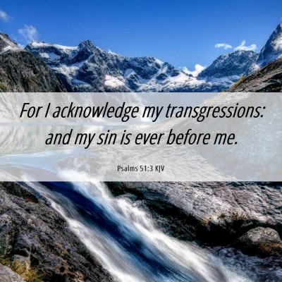 Picture 06 - Psalms 51:3 KJV - For I acknowledge my transgressions: and my sin - Bible Verse Picture