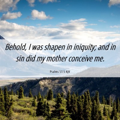 Picture 06 - Psalms 51:5 KJV - Behold, I was shapen in iniquity; and in sin did - Bible Verse Picture