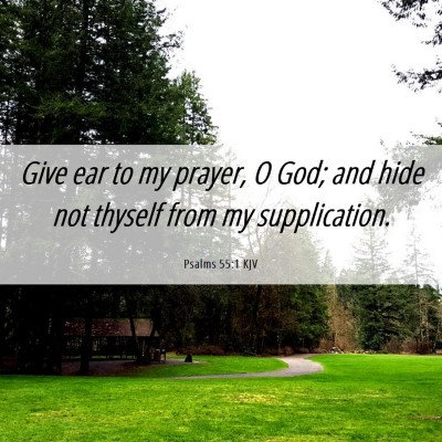 Picture 06 - Psalms 55:1 KJV - Give ear to my prayer, O God; and hide not - Bible Verse Picture