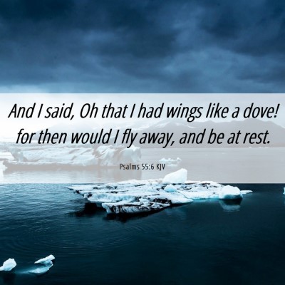 Picture 06 - Psalms 55:6 KJV - And I said, Oh that I had wings like a dove! for - Bible Verse Picture