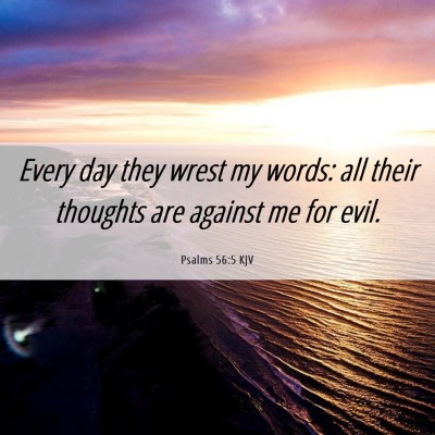 Picture 06 - Psalms 56:5 KJV - Every day they wrest my words: all their thoughts - Bible Verse Picture