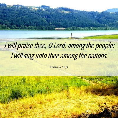 Picture 06 - Psalms 57:9 KJV - I will praise thee, O Lord, among the people: I - Bible Verse Picture