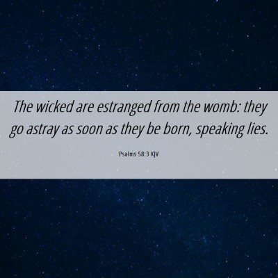 Picture 06 - Psalms 58:3 KJV - The wicked are estranged from the womb: they go - Bible Verse Picture
