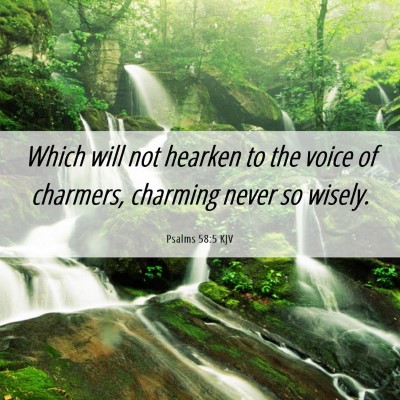 Picture 06 - Psalms 58:5 KJV - Which will not hearken to the voice of charmers, - Bible Verse Picture