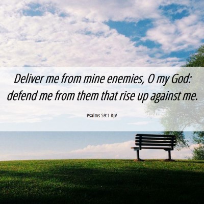 Picture 06 - Psalms 59:1 KJV - Deliver me from mine enemies, O my God: defend me - Bible Verse Picture