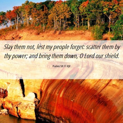 Picture 06 - Psalms 59:11 KJV - Slay them not, lest my people forget: scatter - Bible Verse Picture